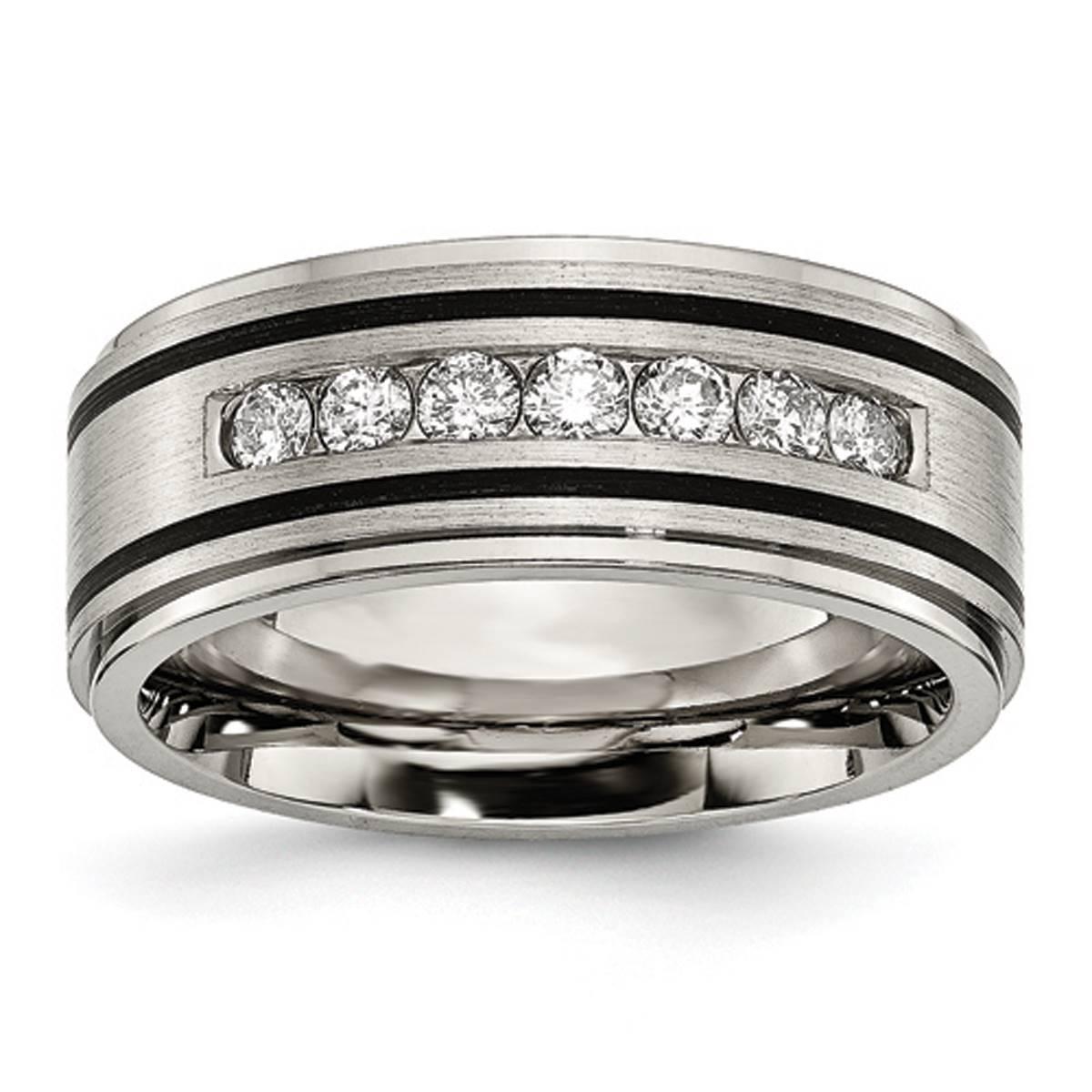 Mens Endless Affection™ Titanium Enameled 1/2ctw. Diamond...