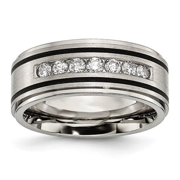 Mens Endless Affection&#40;tm&#41; Titanium Enameled 1/2ctw. Diamond Band - image 