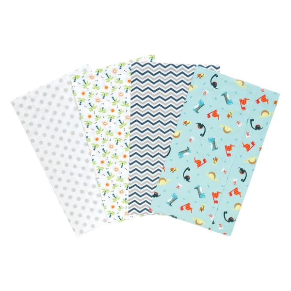 Trend Lab&#174; Dinosaur 4pk. Flannel Burp Cloth Set