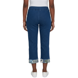 Womens Alfred Dunner Indigo Girls Floral Hem Pull On Jeans