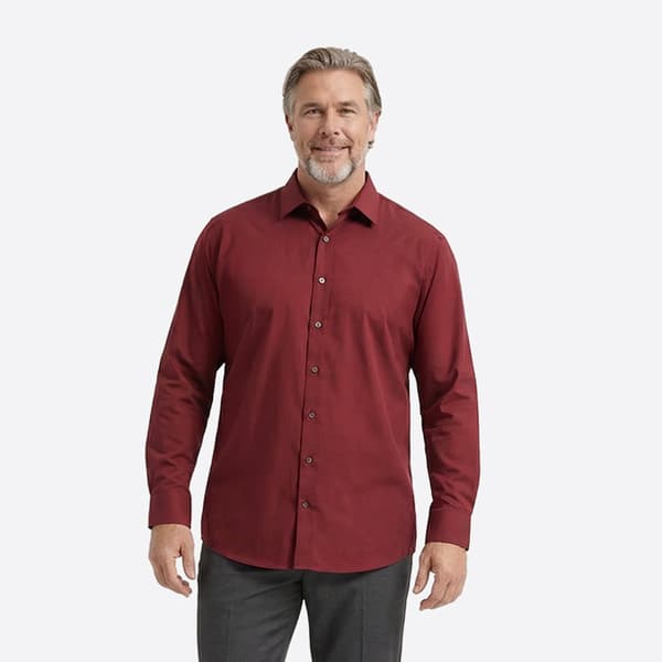 Mens Big & Tall Christian Aujard Stretch Dress Shirt - Cherry - image 