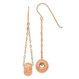 Gold Classics&#40;tm&#41; 14kt. Rose Gold Chain Bead Earrings