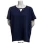 Plus Size Hasting & Smith Short Sleeve Keyhole Textured Tee - image 5
