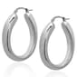 Gianni Argento Silver Plated Graduated Long Hoop Earrings - image 1