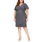 Plus Size SLNY Short Flutter Sleeve Surplice Side A-Line Dress - image 1