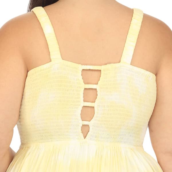 Plus Size White Mark Smocked Ruffle Maxi Dress
