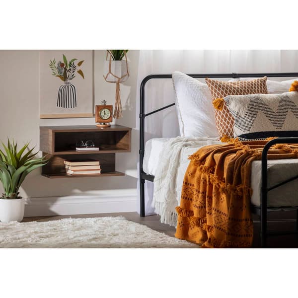 South Shore Sazena Natural Walnut Floating Nightstand