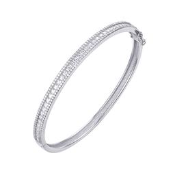Princess-Cut & Round Cubic Zirconia Bangle Bracelet