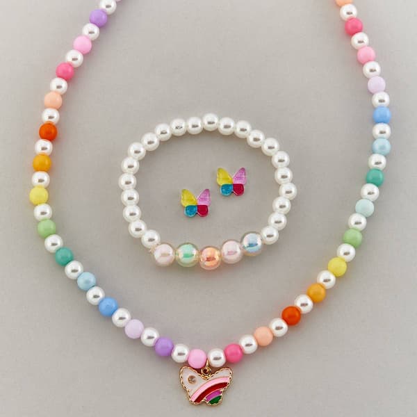 Kids Lil Ashley Beaded Necklace/Bracelet/Butterfly Earring Set - image 