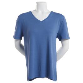 Womens Hasting & Smith Short Sleeve Solid V-Neck Top