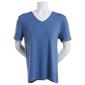 Petite Hasting & Smith Short Sleeve Solid V-Neck Top - image 1