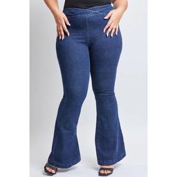 Juniors Plus YMI(R) High Rise V-Front Pull On Flare Jeans