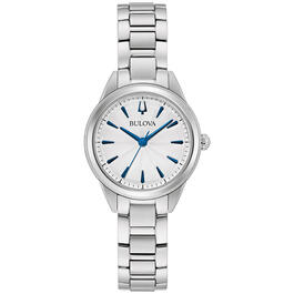 Womens Bulova Stainless Blue Accent Bracelet Watch - 96L285