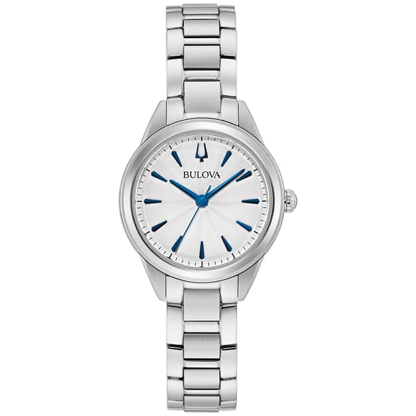 Womens Bulova Stainless Blue Accent Bracelet Watch - 96L285 - image 