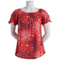 Womens Thomas & Olivia Split Short Sleeve Fireworks Tee - image 1