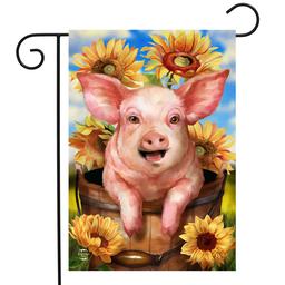 Briarwood Lane Happy Piglet Garden Flag