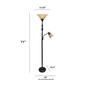 Lalia Home Reading Light/Marble Glass Shades Torchiere Floor Lamp - image 6