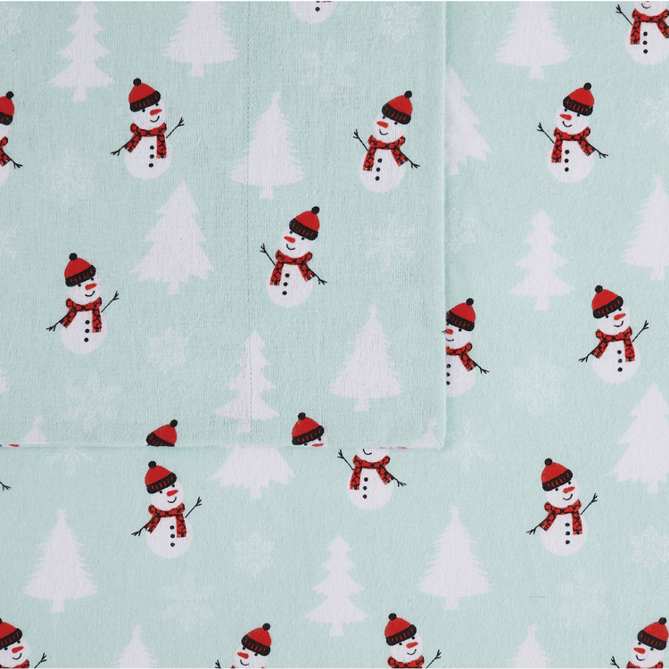Truly Soft Snowman Wonderland Flannel Sheet Set