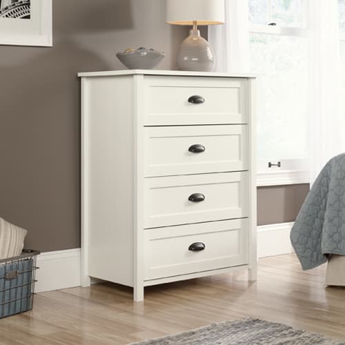 Sauder County Line Four Drawer Chest - Soft White