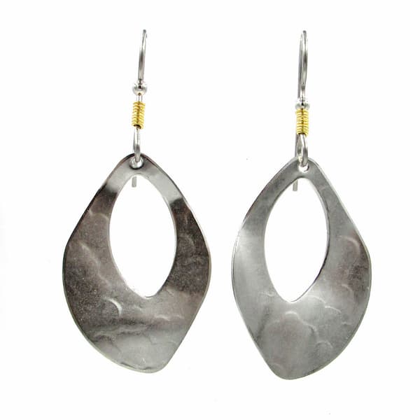 Silver Forest Hammered Texture Teardrops Earrings - image 