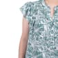 Petite NY Collection Flutter Cap Sleeve Tropical Leaf Blouse - image 4