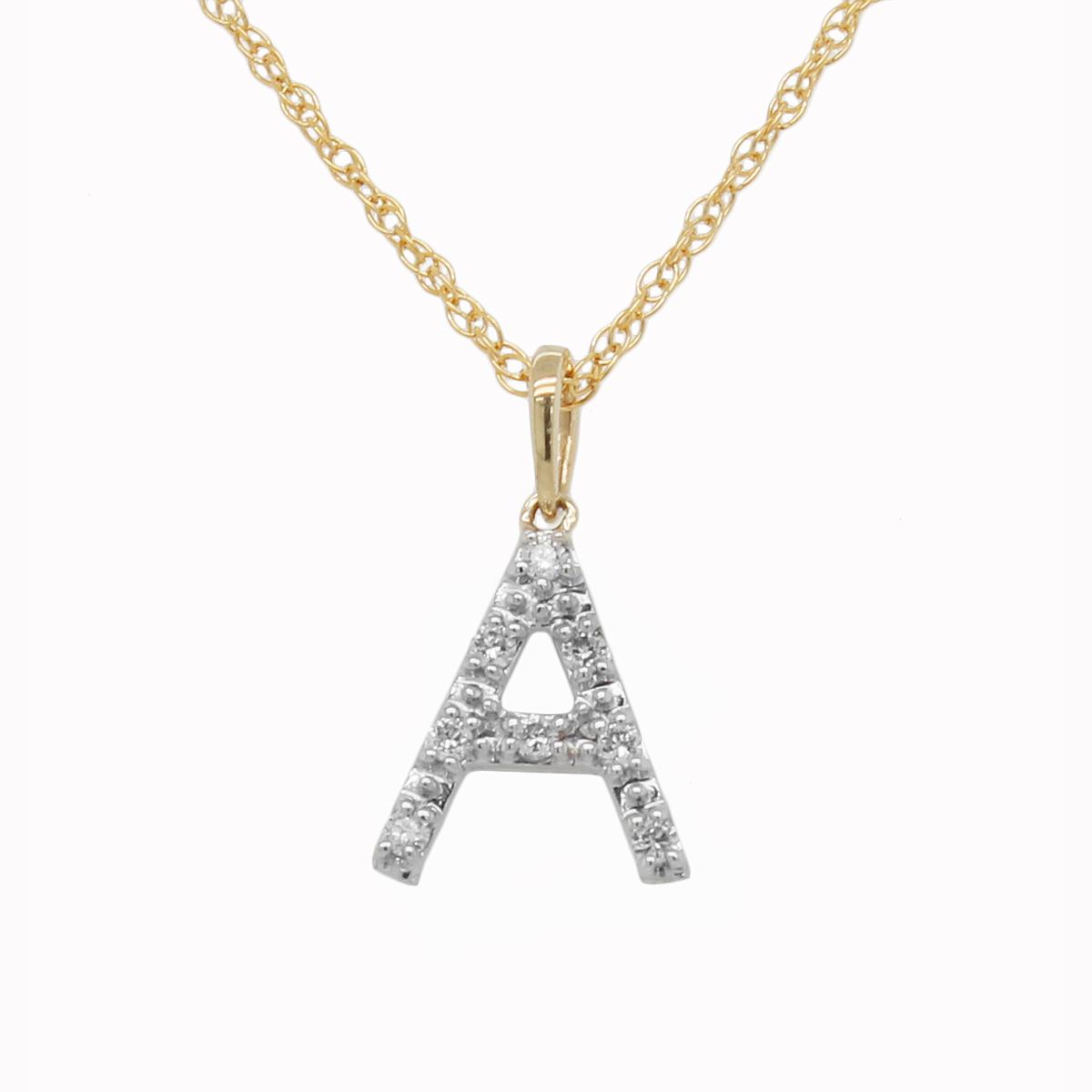 Nova Star® 10kt. Gold 1/10ctw Lab Grown Diamond A Initial...