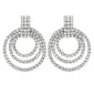 Jessica Simpson Imitation Rhodium Rhinestone Doorknocker Earrings - image 2