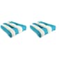 Jordan Stripe Cabana Turquoise Wicker Chair Cushions - Set Of 2 - image 1