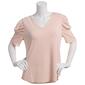 Womens Adrianna Papell 3/4 Puff Clip Dot Sleeve V-Neck Blouse - image 1