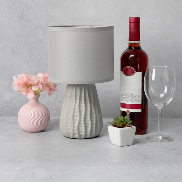 Simple Designs 11in. Modern Ceramic Texture Table Lamp