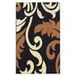 Linon Capri Black Leaf Area Rug - 5x7 - image 1