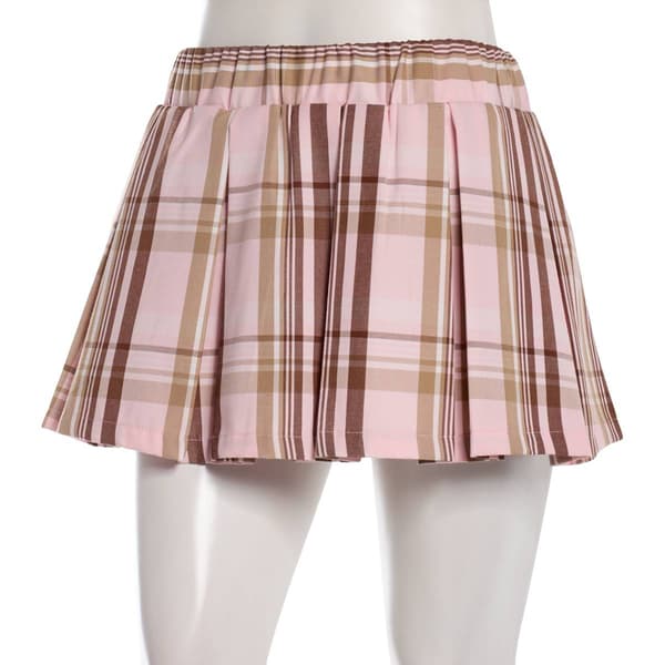 Juniors Jolie & Joy Plaid Pleated Twill Skort - Pink - image 