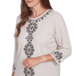 Womens Alfred Dunner Romancing The Stone Medallion Knit Blouse - image 5