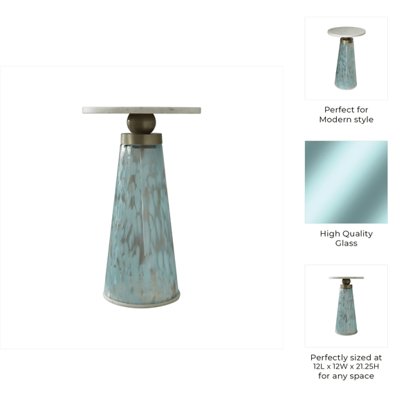 Sagebrook Home Olivos Art Marble Top Accent Table