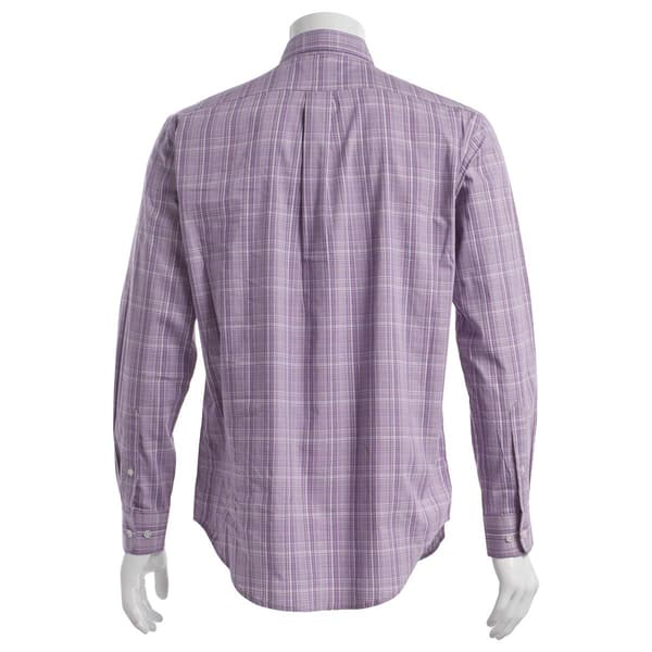 Mens Preswick & Moore® Regular Fit Plaid Dress Shirt - Purple