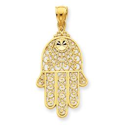 Gold Classics(tm) 14kt. Gold Filigree Chamseh Pendant
