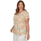 Plus Size Emaline Key Items Short Sleeve Textured Abstract Blouse - image 2