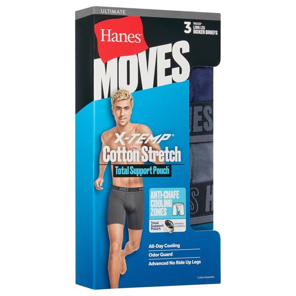Mens Hanes Ultimate® Moves Cotton Stretch Boxer Briefs