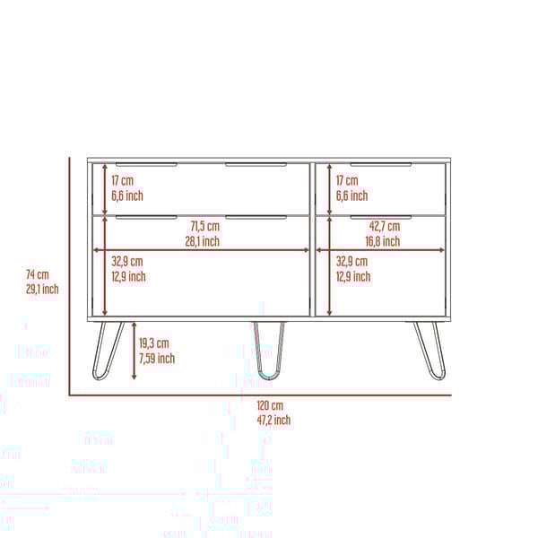 FM FURNITURE Monaco Light Oak Double Dresser