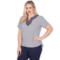 Womens Alfred Dunner Lady Liberty Embroidery Neck Blouse - image 2