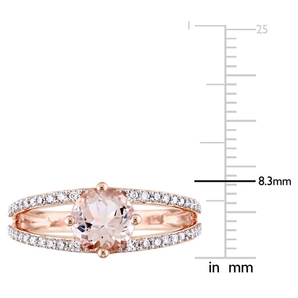 Gemstones Classics™ 14kt. Rose Gold Morganite Diamond Shank Ring