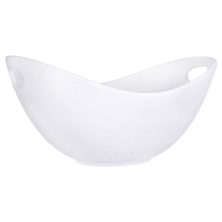 Home Essentials White 12in. Oval Serving Bowl w/ Handle