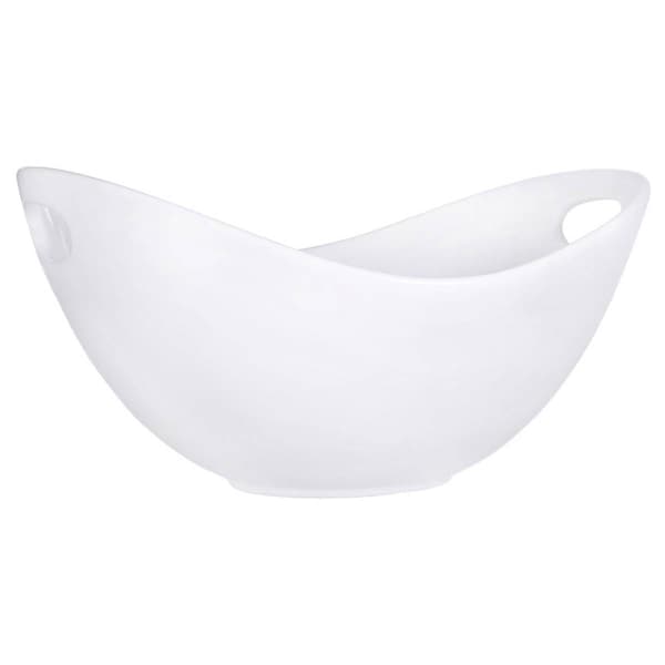 Home Essentials White 12in. Oval Serving Bowl w/ Handle - image 