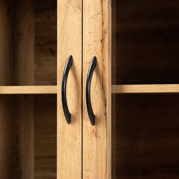 Baxton Studio Laurana Oak Brown Wood Kitchen Cabinet & Hutch