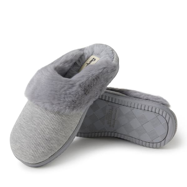 Womens Dearfoams&#40;R&#41; Dahlia Rib Knit Scuff Slippers