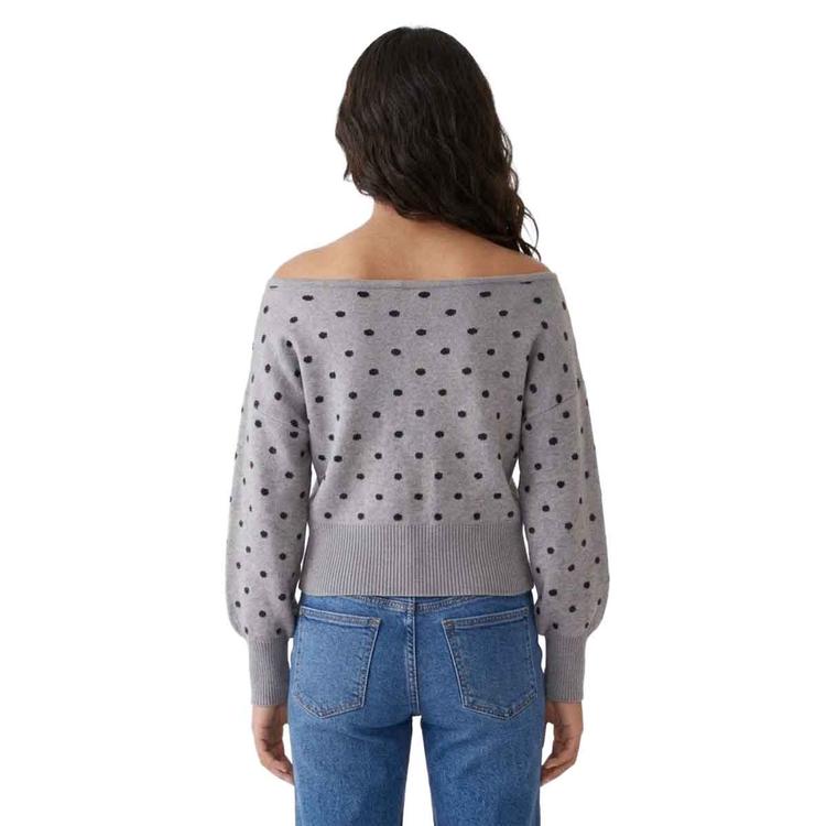 Juniors Heart N Crush Off the Shoulder Polka Dot Sweater