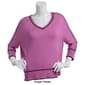Petite Retrology 3/4 Sleeve V-Neck Tipped Sweater - image 4