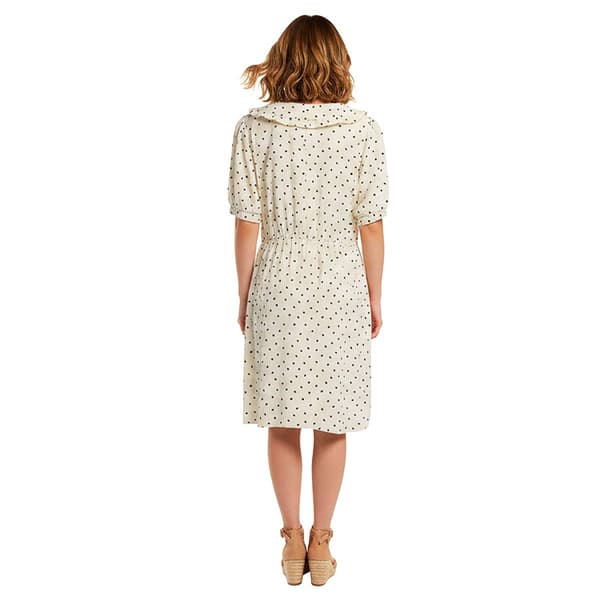 Womens Vivid Aura Short Sleeve Peter Pan Collar A-Line Dress