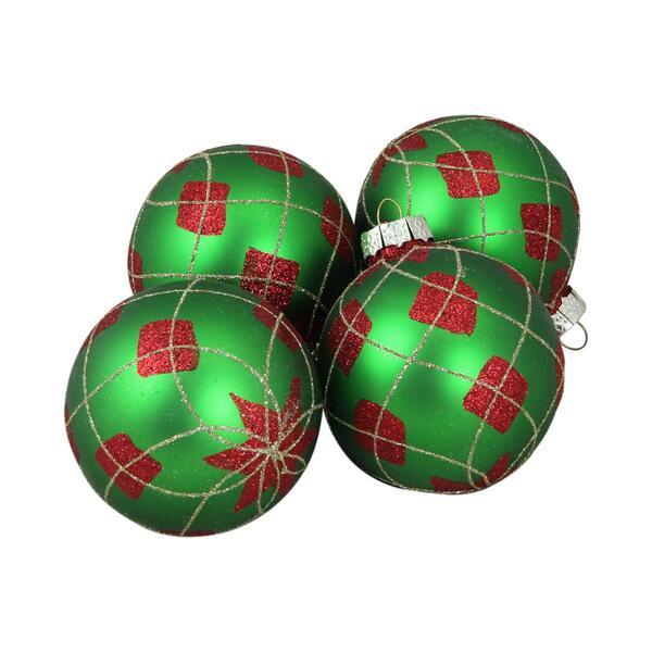 Northlight Seasonal 4ct. Argyle Christmas Ball Ornaments - image 