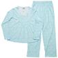 Womens Sophia by Rene Rofe Long Sleeve Damask Lace Pajama Set - image 1